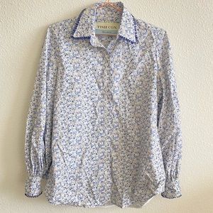 Tish Cox Light Blue Floral Button-Down Shirt